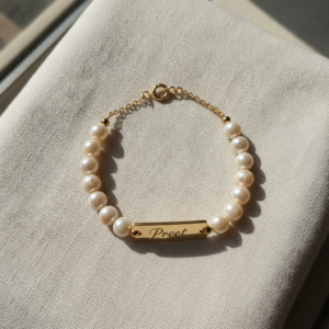 Personalized Pearl Bead Name Bracelet