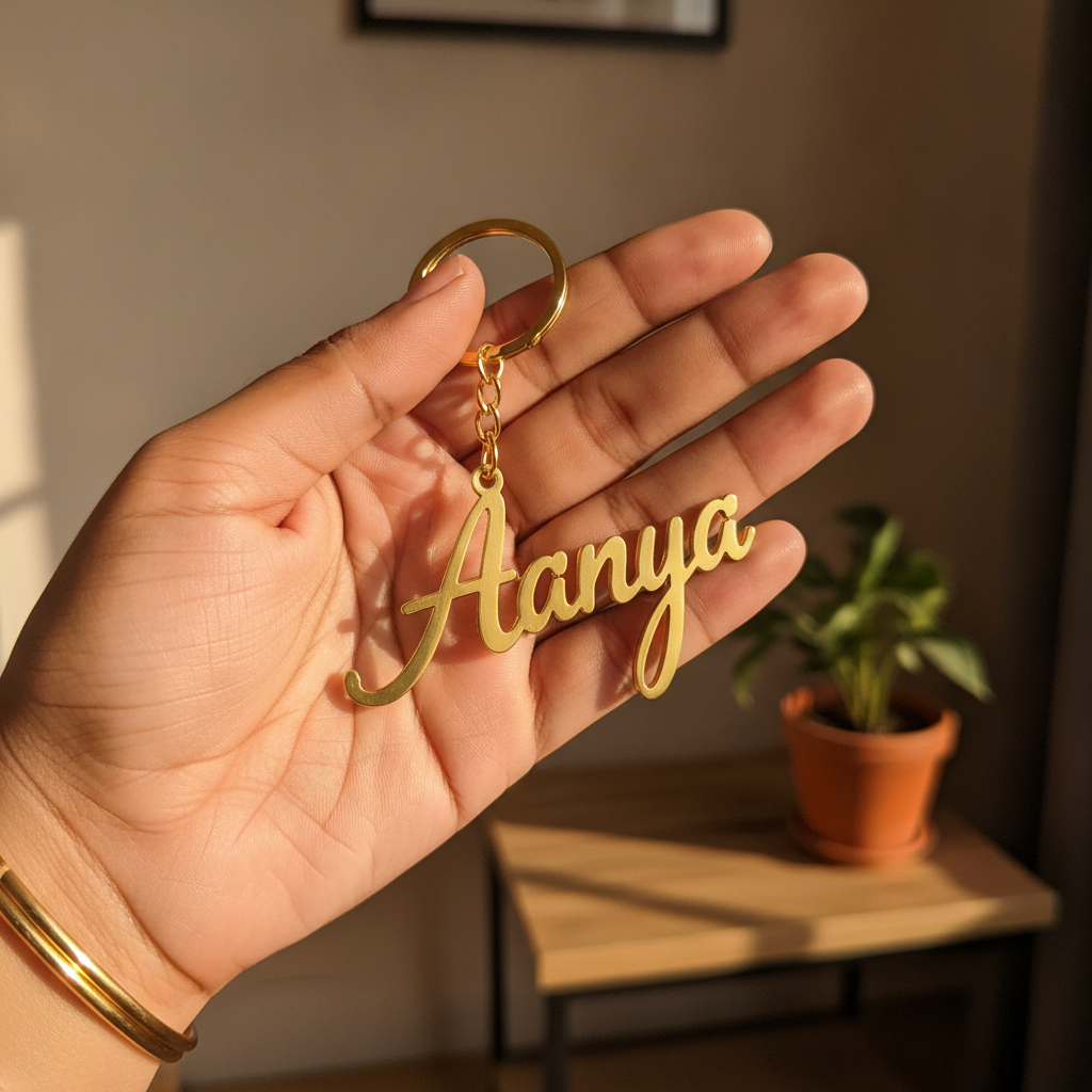 Personalized Classic Script Name Keychain