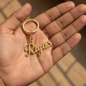 Personalized Script Name Keychain with Heart