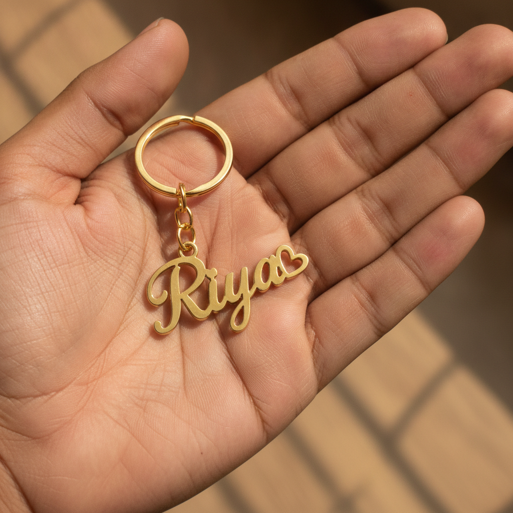 Personalized Script Name Keychain with Heart