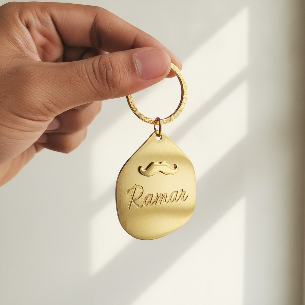 Personalized Moustache Name Keychain (For Him)