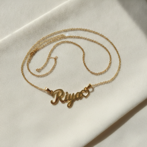 Personalized Script Name Necklace with Heart