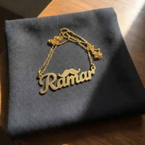Personalized Moustache Name Necklace (For Him)