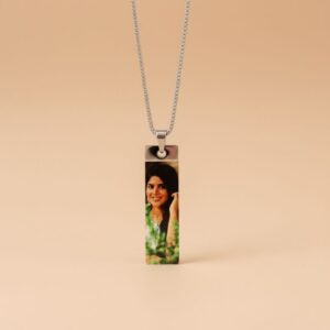 Rectangular Photo Pendant Necklace – Personalised Engraved Steel Jewellery
