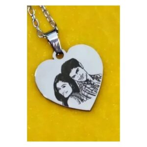 Sketch Heart Pendant Necklace – Personalised Portrait Sketch Jewellery in Steel